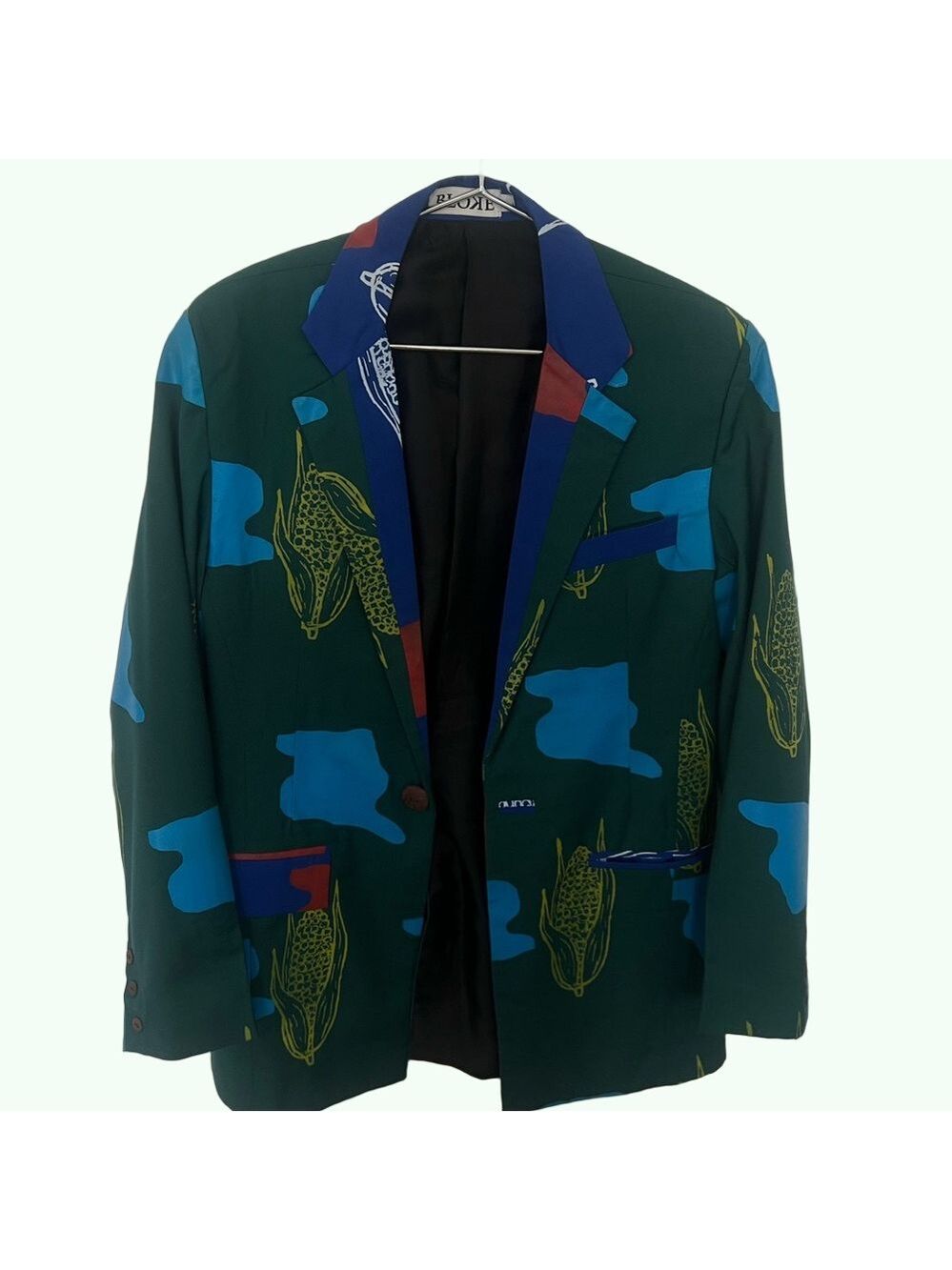 Bloke Green Silkscreened Blazer  (Gently Worn)